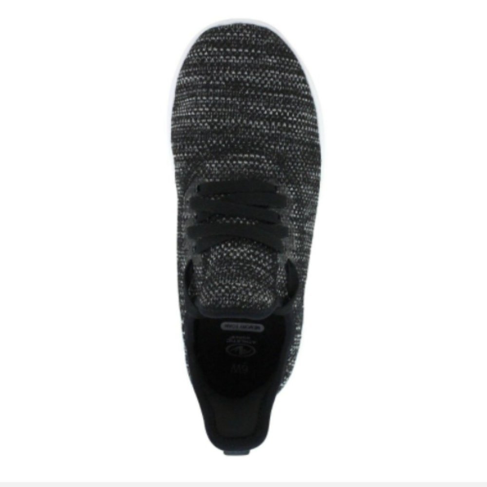 ATHLETIC WORKS Sneakers Womens Black White Comfort Trainers Memory Foam Shoes - Picture 5 of 7
